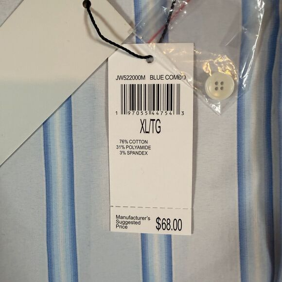 NWT Jason Wu Men's Casual Button Up Blue and White Stripe XL MSRP $68 - Picture 3 of 6